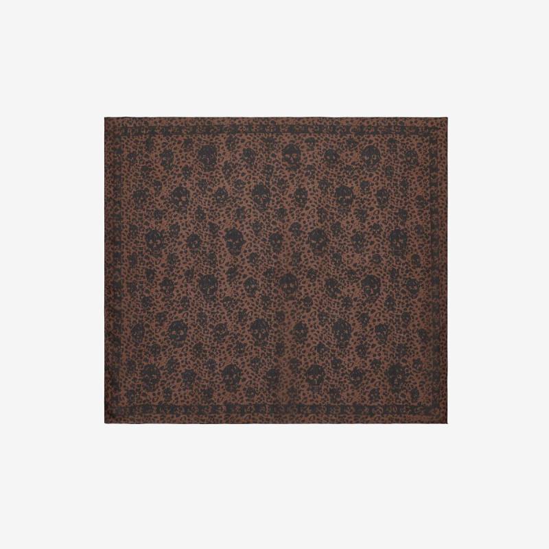 Alexander McQueen Women's Red Leopard Skull Foulard (Silk)